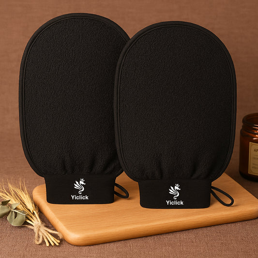 Yiclick Heavy Exfoliating Gloves Black 2 packs